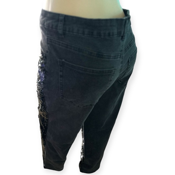 🖤 Women’s Black Sequins Jeans Pants 🖤 - Picture 5 of 7